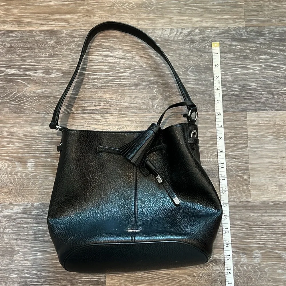 🖤 Lauren Ralph Lauren Black Leather Bucket Shoulder Bag 👜✨